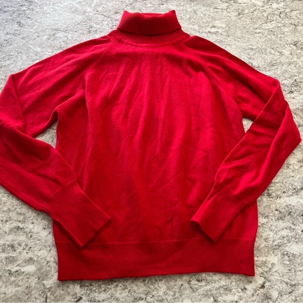 Lord Jeff vintage sweater turtleneck red wool orlon size medium